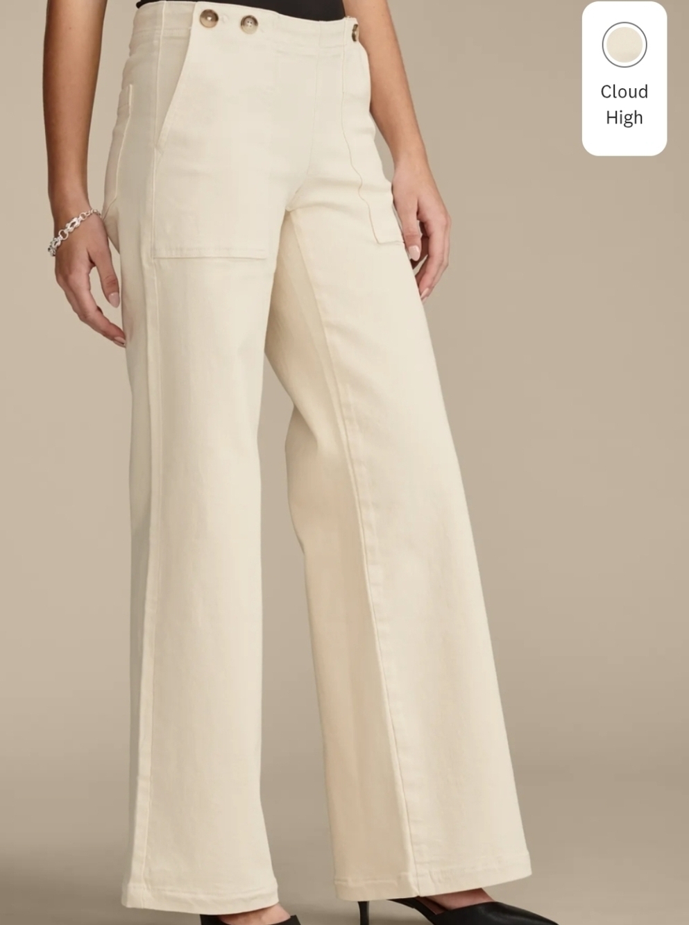 NWT Lucky Legend High Rise Wide Leg Palazzo Cream Jeans Size 10/30